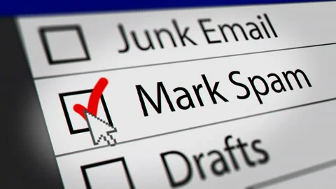 Mouse Cursor Clicking Mask Spam Checkbox on Webmail Stock Footage 156066815
