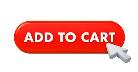 Mouse cursor clicking on red add to cart button Stock Illustration