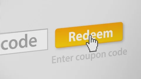 Mouse Cursor Clicking "Redeem" Button Stock Footage 124518812