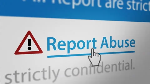 Mouse Cursor Clicking " Report Abuse" Button Video stock 140970749
