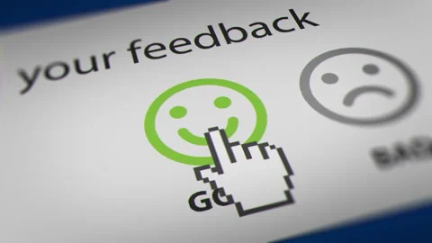 Mouse Cursor Clicking Satisfied Button (Positive Feedback) Stock Footage 219611477