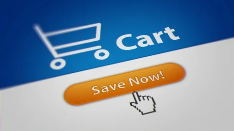Mouse Cursor Clicking "Save Now!" Button. Online Shopping Checkout Process Stock Footage 117923481