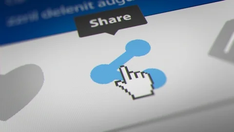 Mouse Cursor Clicking "Share" Button on Social Networking Websites Stock-Footage 118023795