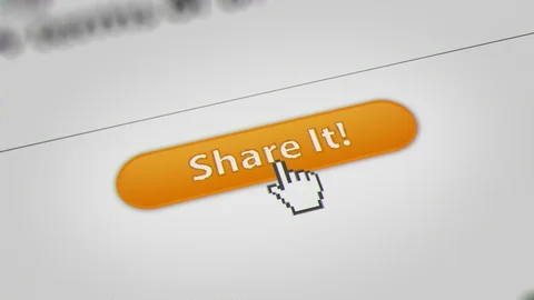 Mouse Cursor Clicking "Share it!" Button on Websites Stock-Footage 117780802
