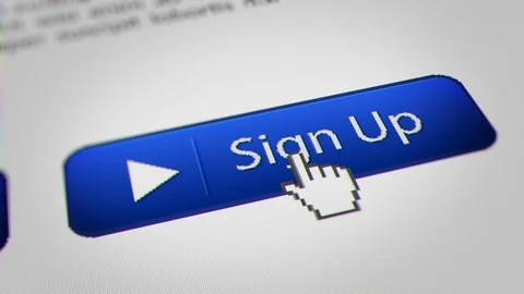 Mouse Cursor Clicking " Sign Up " Button. Stock Footage 117052834