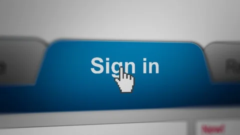 Mouse Cursor Clicking "Sign in" Button on Online Shopping Website Stock Footage 118125768
