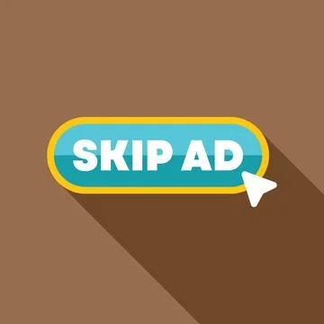 Mouse cursor clicking skip ad button, avoiding online advertisement Illustrazione stock