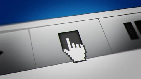 Mouse Cursor Clicking Stop Button on Movie/Music Player Panel Stock Footage 118220858