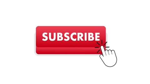 Mouse cursor clicking a subscribe button animation on white and green screen Stock Footage 337967505