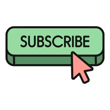 Mouse cursor clicking subscribe button for online content Stock Illustration
