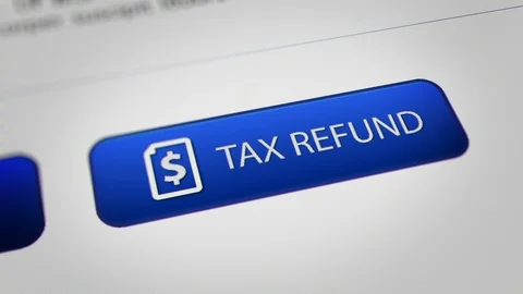 Mouse Cursor Clicking "TAX REFUND" Button. Stock Footage 116240020