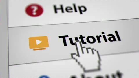 Mouse Cursor Clicking Tutorial Menu Bars on Web Browser Stock Footage 220216122