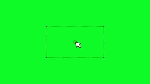 Mouse cursor clicks to expand dashed selection frame box Stock Footage 331768124