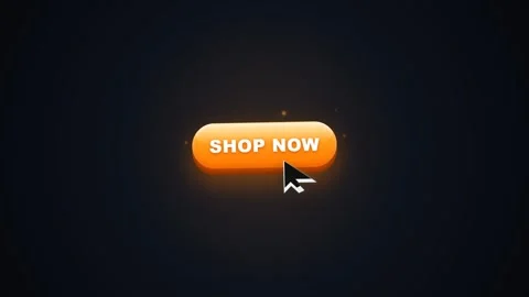 Mouse Cursor Clicks on a Glowing Orange Shop Now Button Animation Stock Footage 336619387
