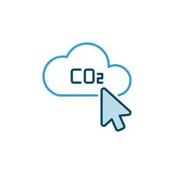 Mouse Cursor on CO2 Cloud vector creative icon Stockillustratie