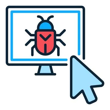 Mouse Cursor on Computer Virus vector colored icon or design element イラスト素材