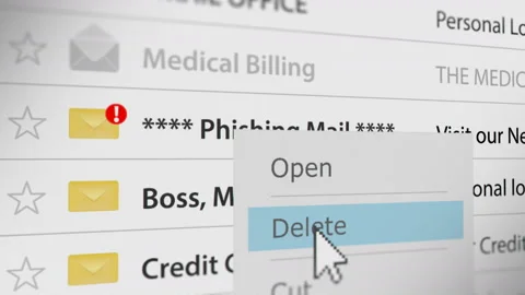 Mouse Cursor Deleting Phishing Mail Stock Footage 133957387