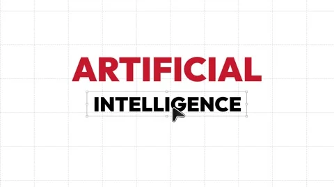 A mouse cursor dragging artificial intelligence typography in the center of Stock Footage 304837519