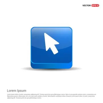 Mouse cursor icon - 3d Blue Button Ilustración de archivo