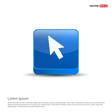 Mouse cursor icon - 3d Blue Button 스톡 일러스트