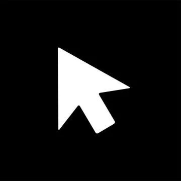 Mouse Cursor Icon On Black Background. Black Flat Style Vector Illustration Illustrazione stock