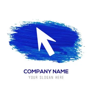 Mouse cursor icon - Blue watercolor background Illustrazione stock