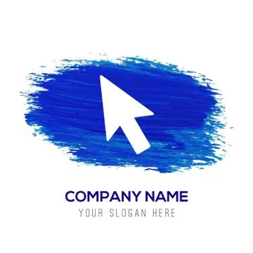 Mouse cursor icon - Blue watercolor background Illustrazione stock