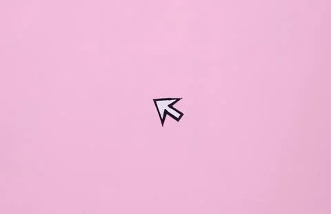 Mouse cursor icon on pink background Stock Photos