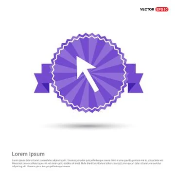 Mouse cursor icon - Purple Ribbon banner 스톡 일러스트