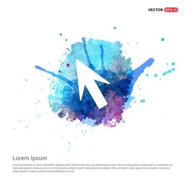 Mouse cursor icon - Watercolor Background Ilustración de archivo