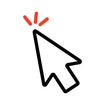 The mouse cursor icon that you are clicking on. Web and Internet operations.. Illustrazione stock