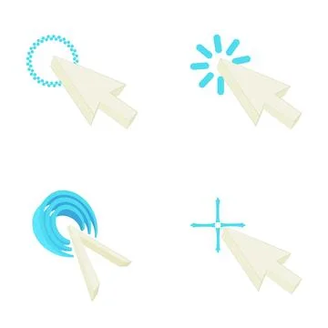 Mouse cursor icons clicking and selecting elements 스톡 일러스트