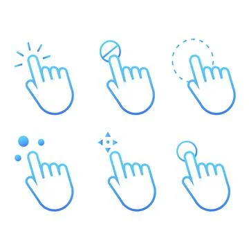 Mouse cursor icons - hands - Vector illustration Stockillustratie