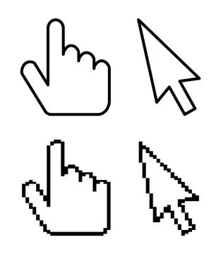 Mouse Cursor Icons Isolated. 스톡 일러스트