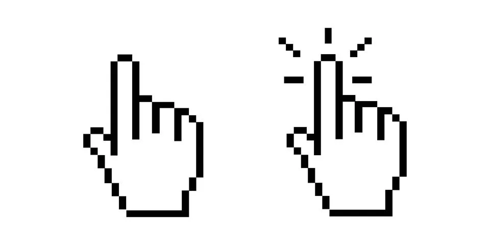 Mouse cursor icons. Linear style. Vector icons Illustrazione stock