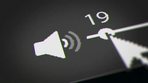 Mouse Cursor Increase the Sound Volume on PC Task bar Stock Footage 118989592