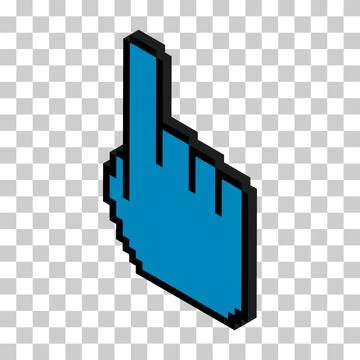 Mouse cursor isometric pixel icon, web click symbol, computer pointer vector Stock Illustration