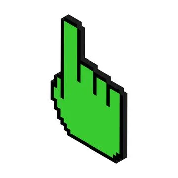 Mouse cursor isometric pixel icon, web click symbol, computer pointer vector Stock Illustration