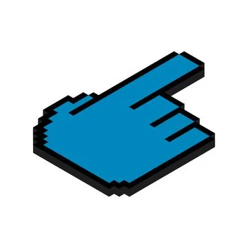 Mouse cursor isometric pixel icon, web click symbol, computer pointer vector Stock Illustration