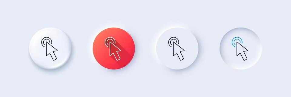 Mouse cursor line icon. Click action sign. Line icons. Vector Stock Illustration