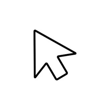 Mouse Cursor Line Icon In Flat Style Vector For App, UI, Websites. Black Icon Stock Illustration