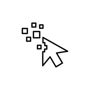 Mouse Cursor Line Icon In Flat Style Vector For App, UI, Websites. Black Icon Illustrazione stock