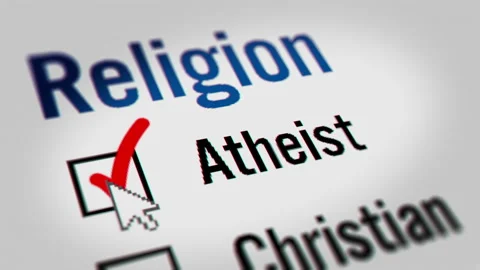 Mouse Cursor Marking Checkbox by the "Atheist" Word Stock Footage 161522832