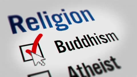 Mouse Cursor Marking Checkbox by the "Buddhism" Word Stock Footage 209154197