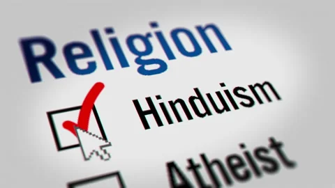 Mouse Cursor Marking Checkbox by the "Hinduism" Word Stock Footage 210356457