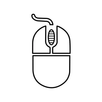 Mouse, cursor outline icon. Line art vector. Ilustración de archivo