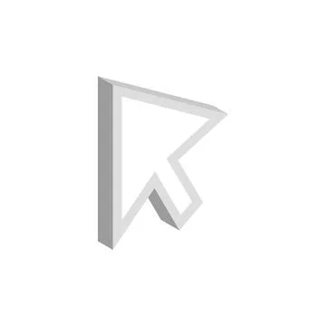 Mouse cursor is over object icon, isometric style Illustrazione stock