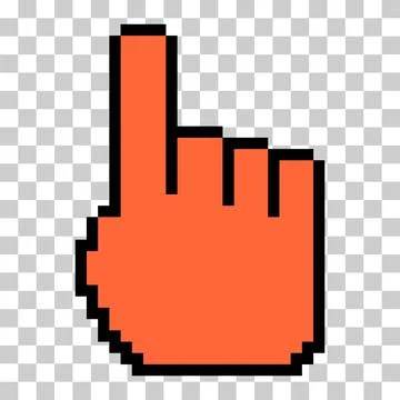 Mouse cursor pixel icon, web click symbol, computer pointer vector illustrati Stock Illustration