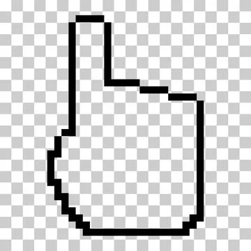 Mouse cursor pixel icon, web click symbol, computer pointer vector illustrati Stock Illustration