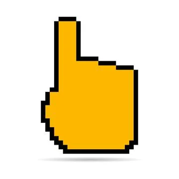 Mouse cursor pixel shadow icon, web click symbol, computer pointer vector ill Illustrazione stock